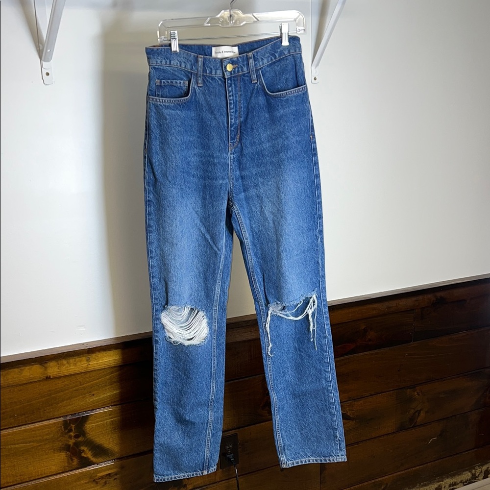 Triarchy x Josephine Skriver Classic Blue Distressed Women's Jeans- 8 LONG
